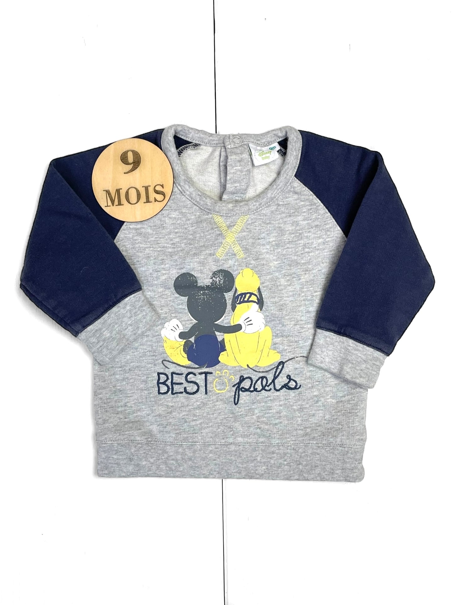 Sweat gris et bleu, Mickey, Disney Baby