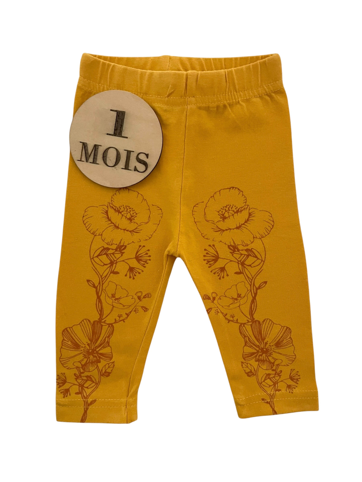 Legging orange, fleuri, Boîte à Malices