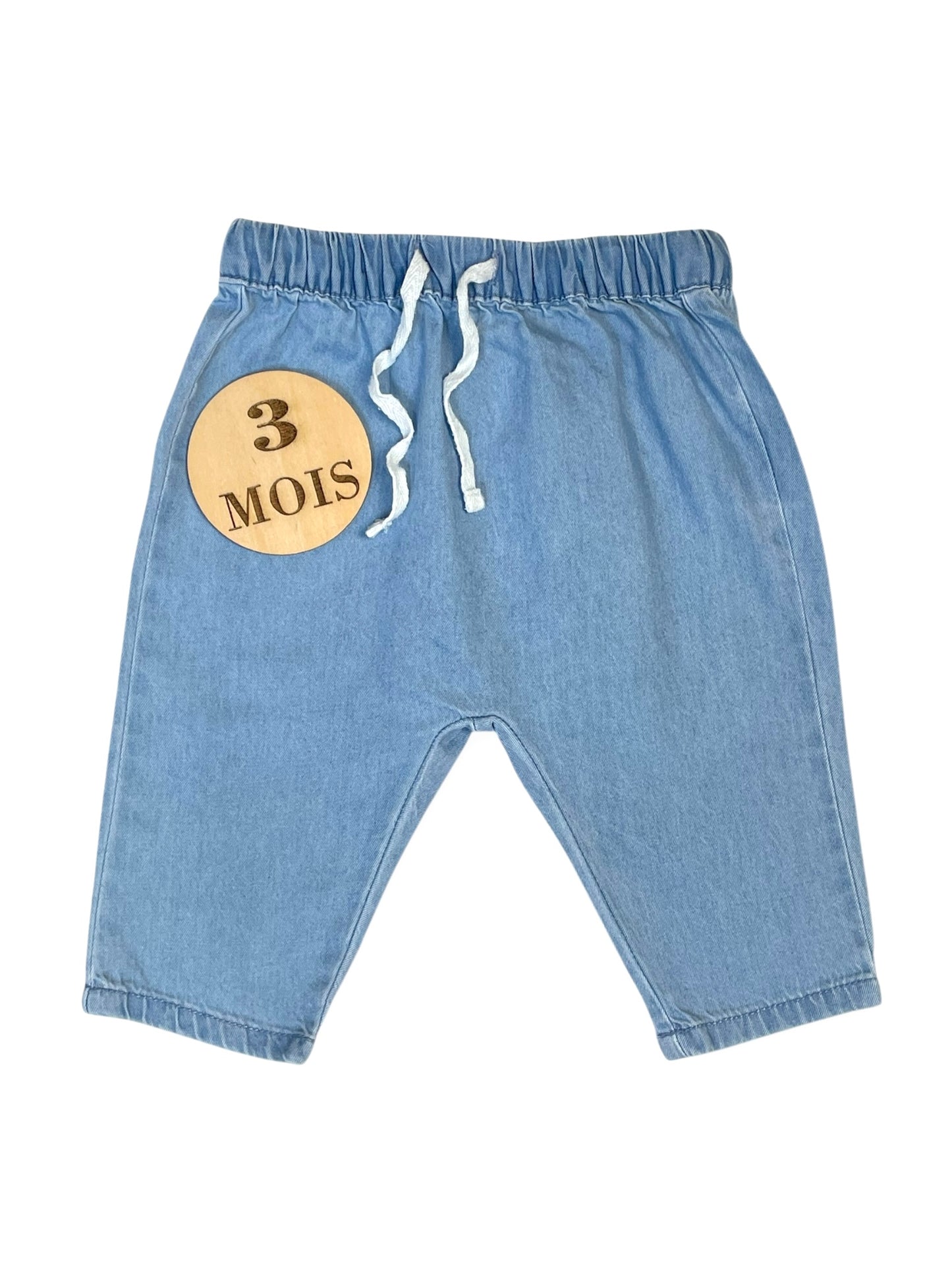 Pantalon souple couleur jean, Kiabi