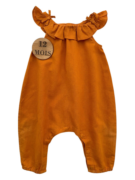 Combipantalon camel, effet lin, Kiabi