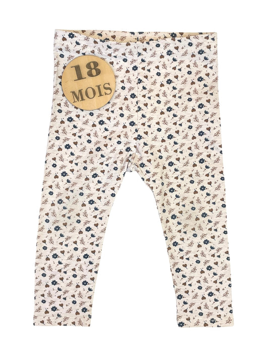 Legging crème, fleuri, Obaïbi