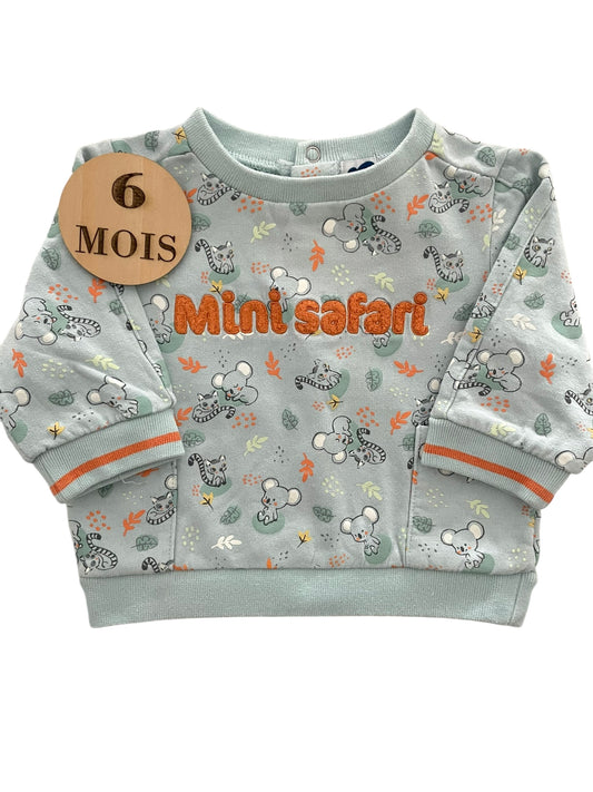 Sweat bleu-ciel, animaux, Mots d’enfants