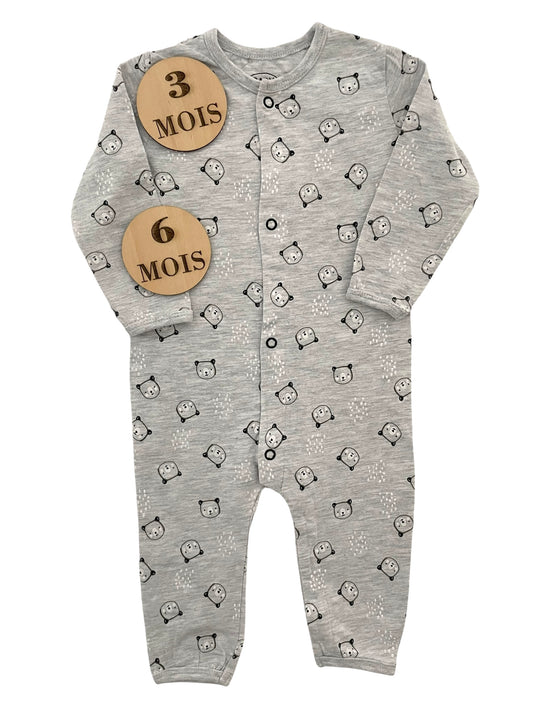 Pyjama coton sans pied, ourson