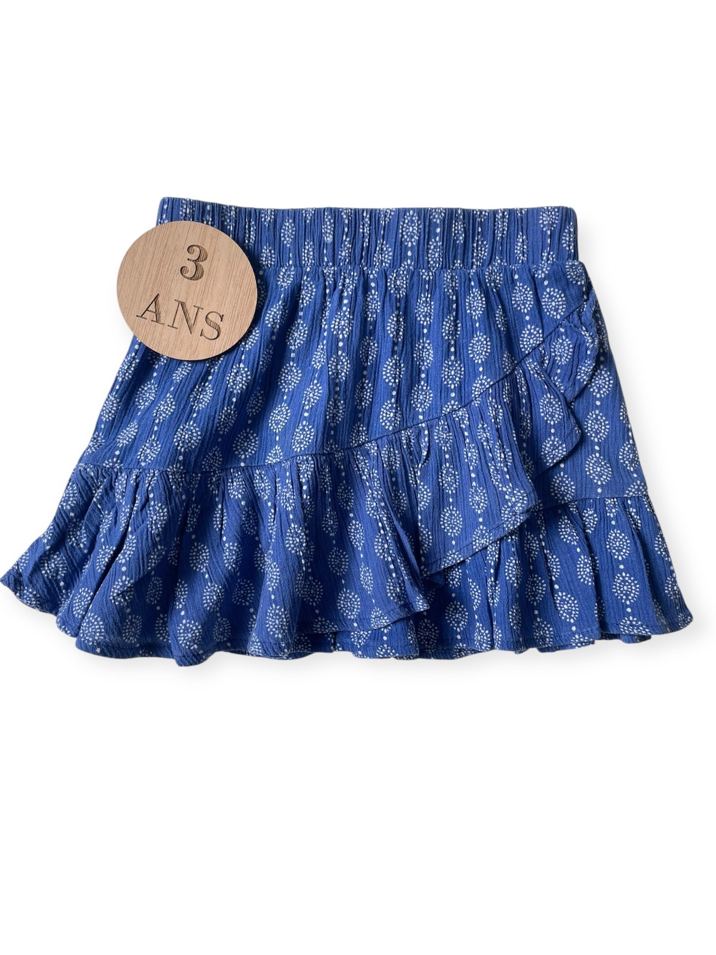 Jupe légère bleue, à motifs