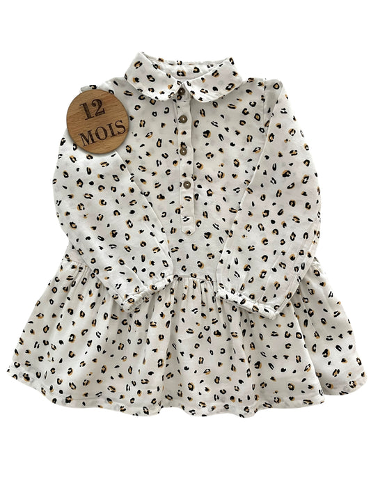 Robe blanche motifs panthère, Grain de blé