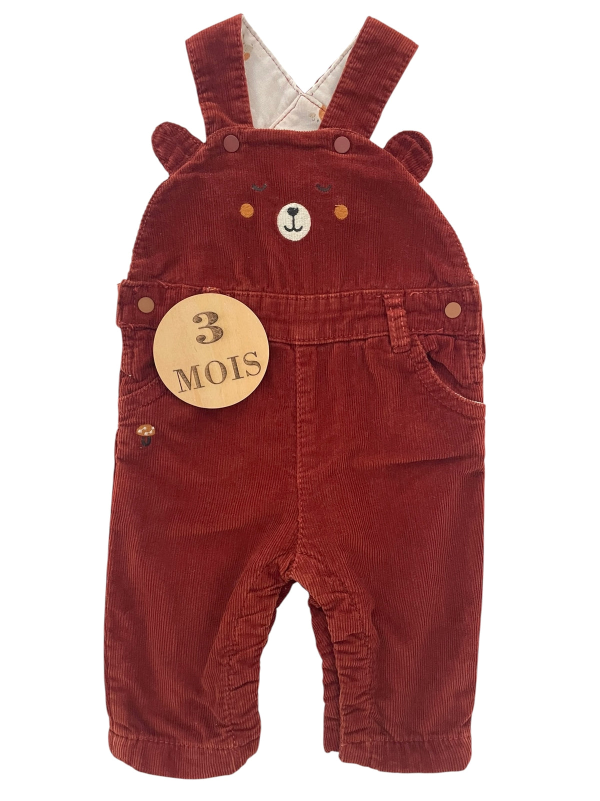 Salopette velours, ourson, Sergent Major