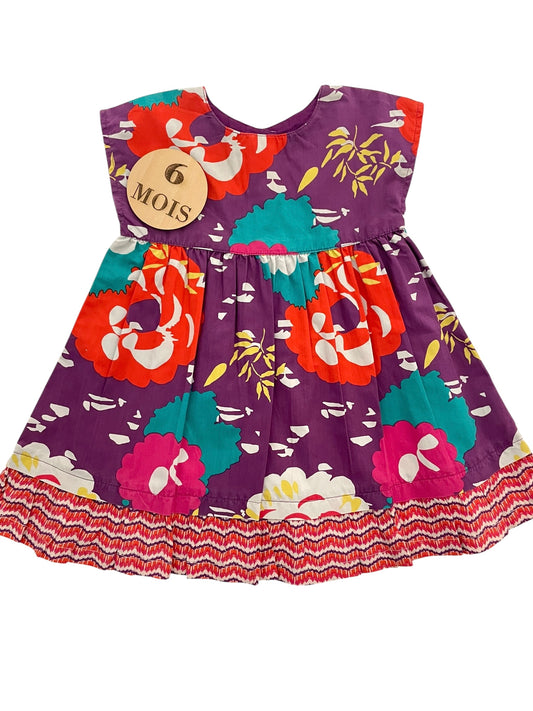 Robe fleurie, violette, DPAM