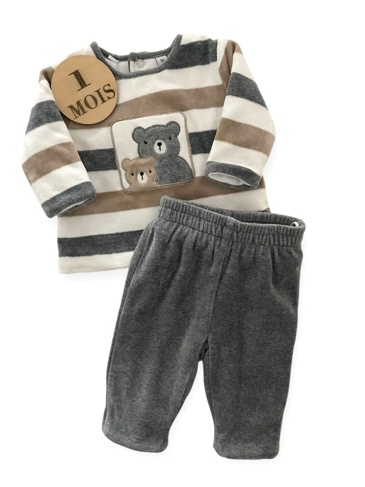 Ensemble épais en velours, ourson