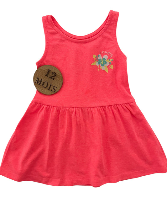 Robe rose fluo, in extenso