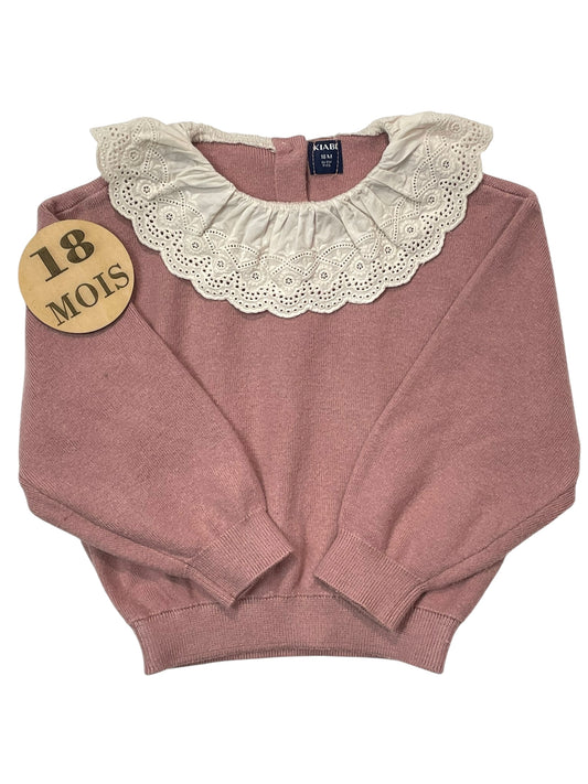 Pull vieux rose à col, Kiabi