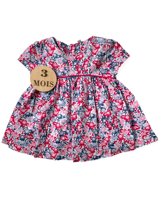 Robe fleurie, rose, doublée