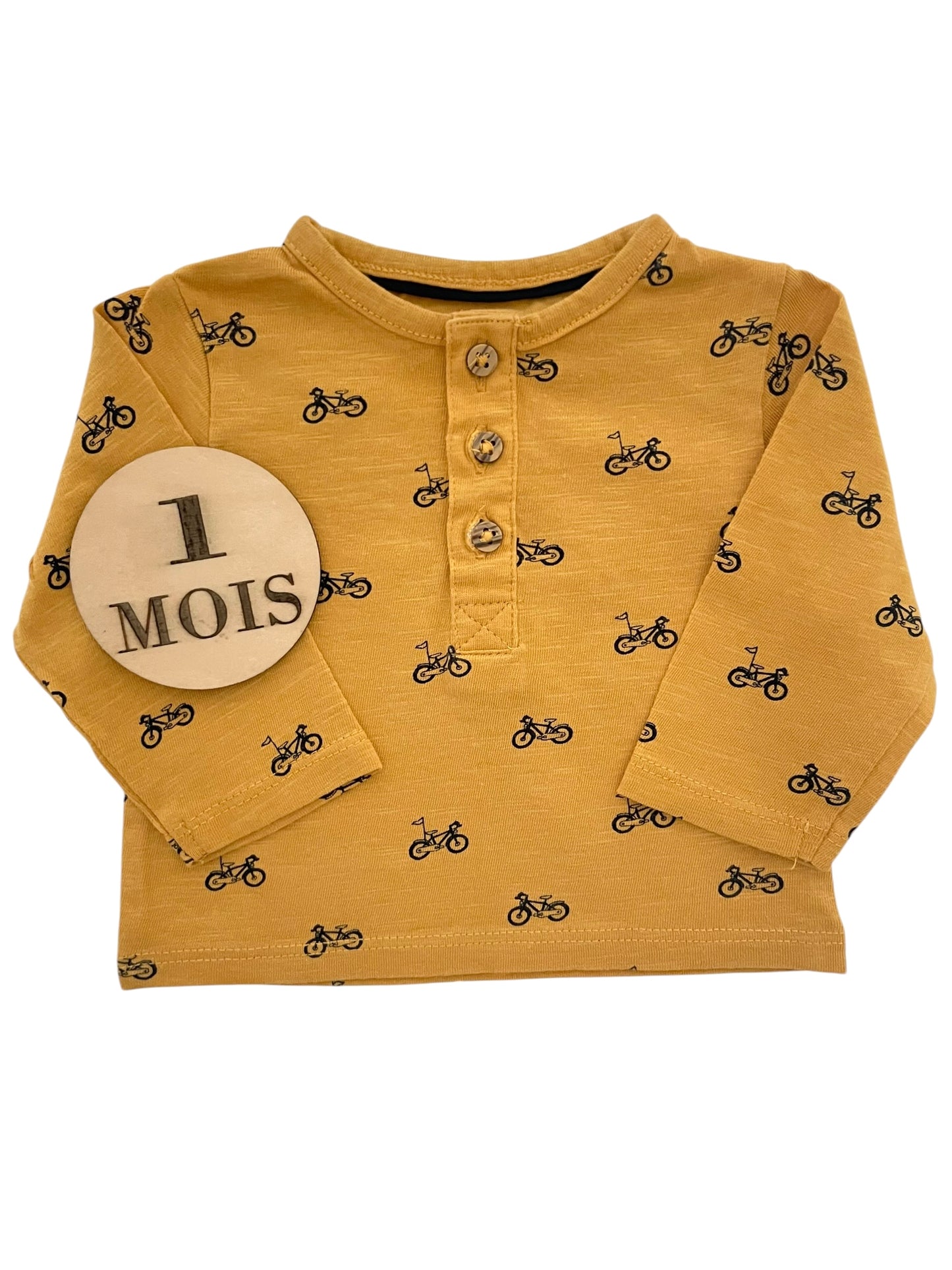 Tee-shirt, moutarde, velos, Kiabi