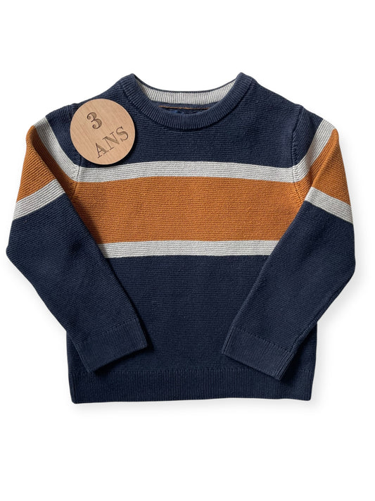 Pull en mailles, bleu-marine, Obaïbi