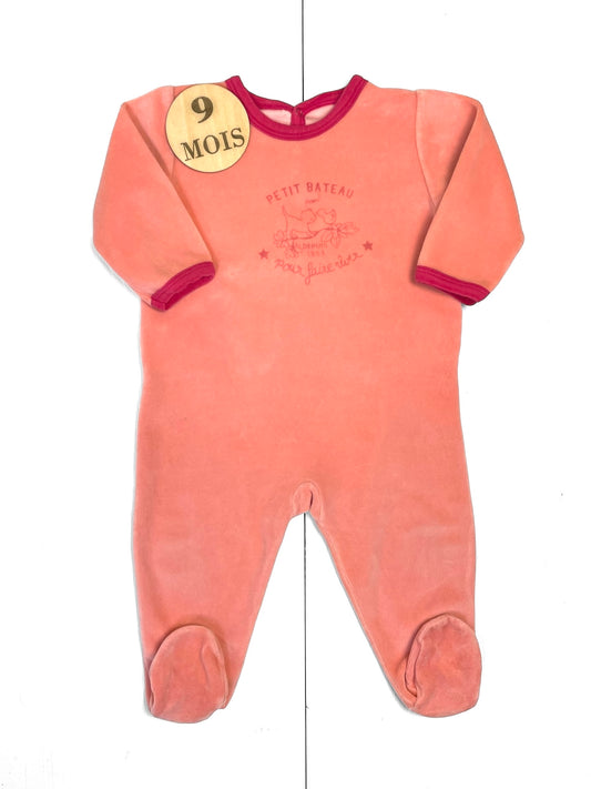 Pyjama velours, pêche, Petit Bateau