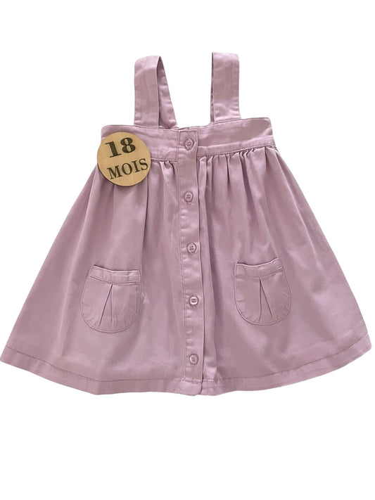 Robe salopette jean fin, Lila, Kimabloo