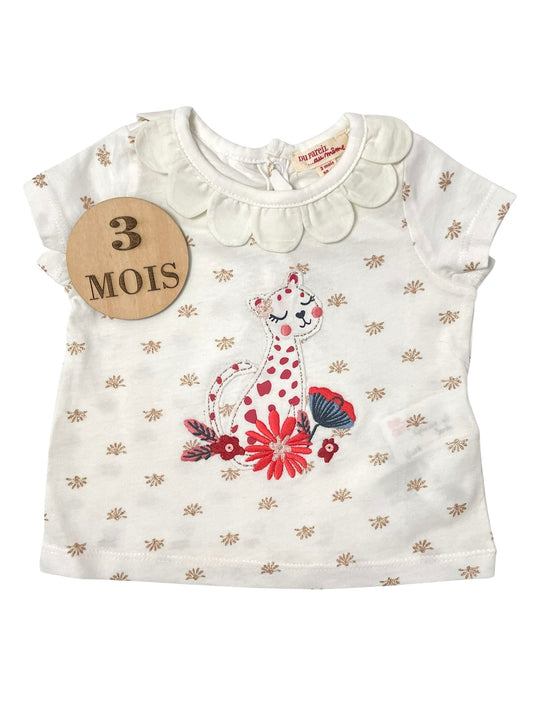 Tee-shirt écru à col, DPAM