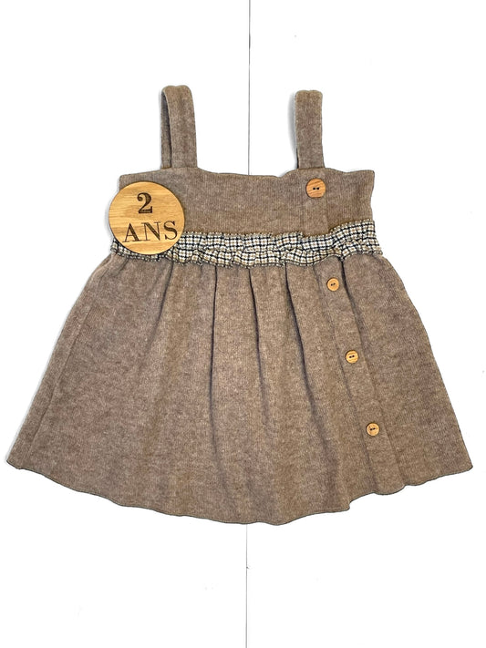 Robe salopette épaisse, taupe, Zara