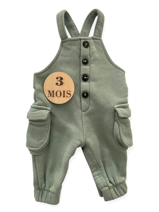 Salopette molleton, verte, Kiabi