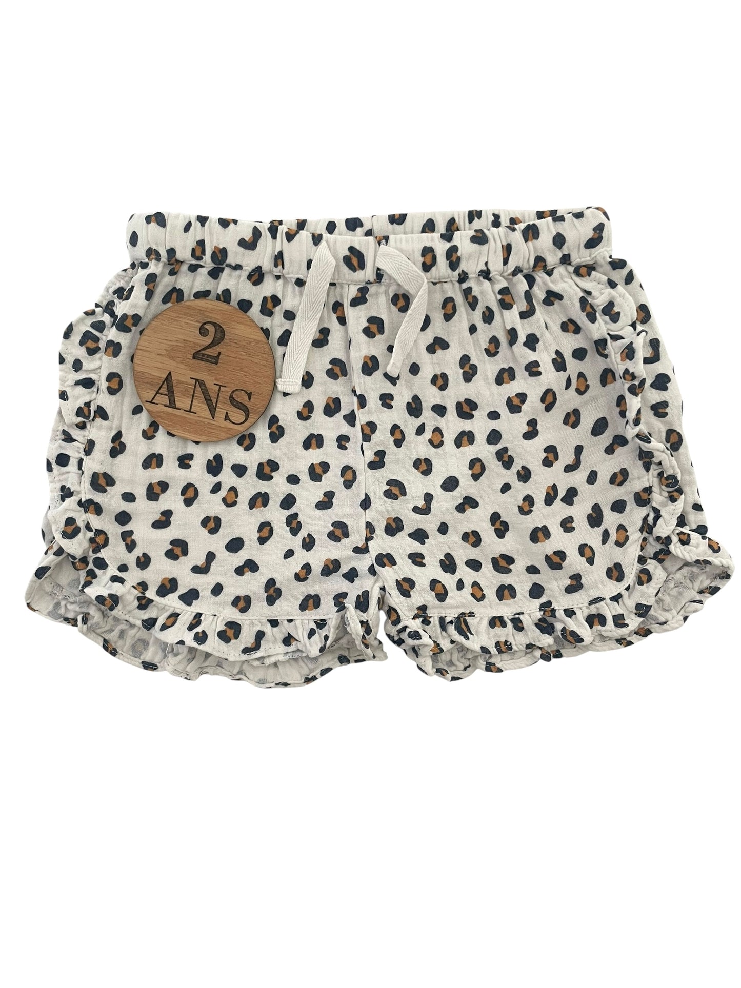 Short gaze de coton, léopard, Bout’chou