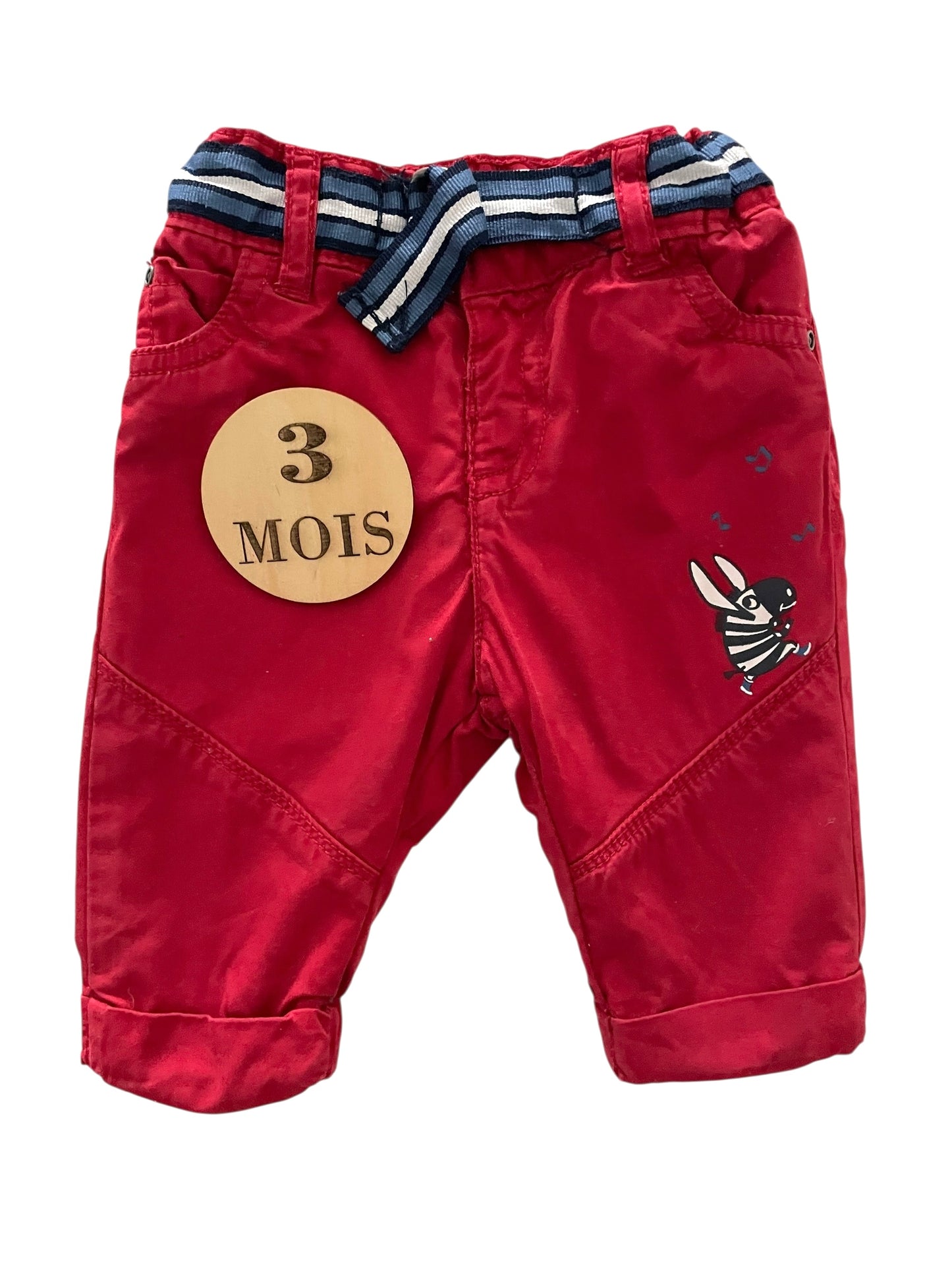Pantalon en toile rouge, doublé polaire, DPAM