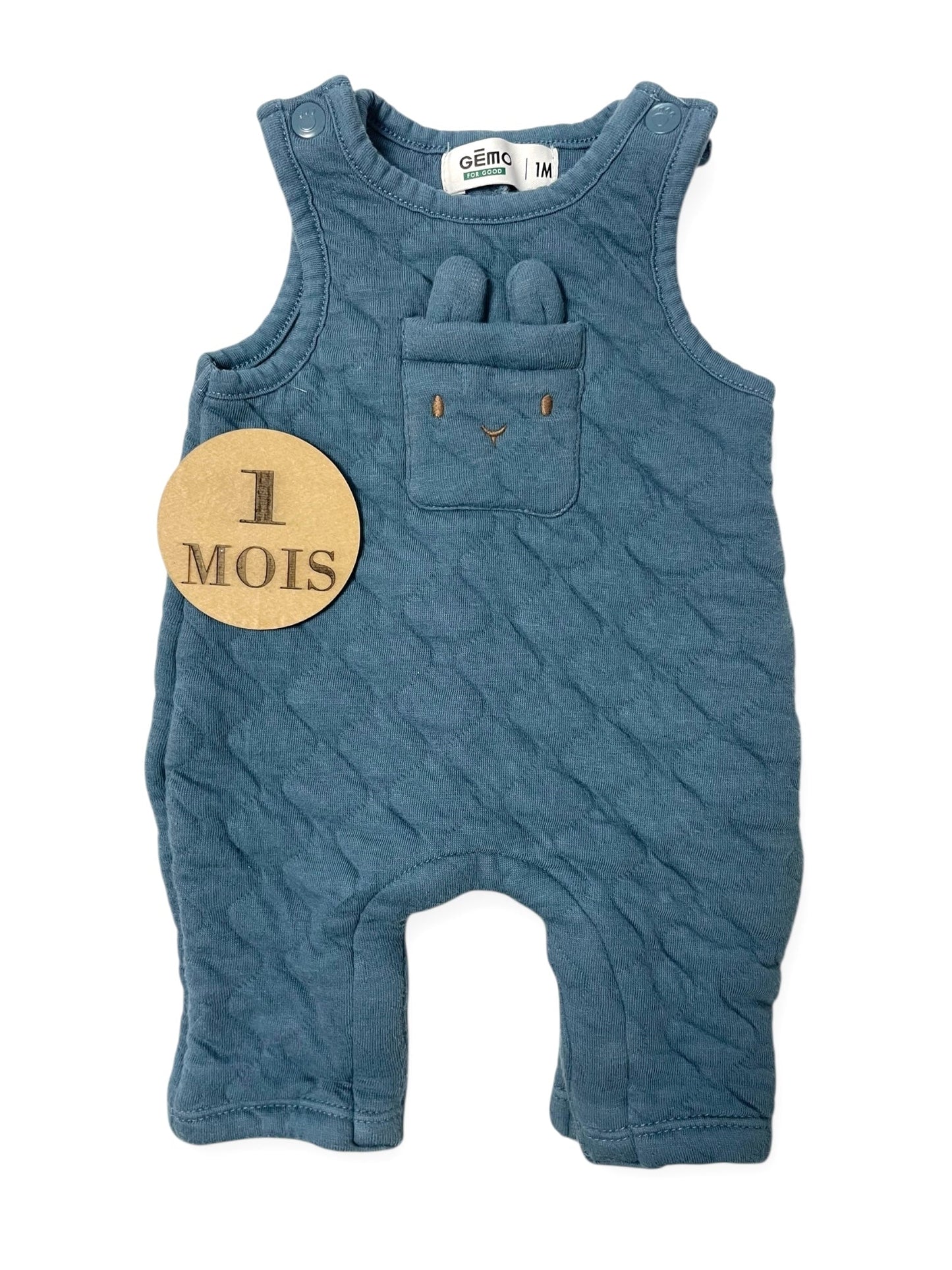 Box 11 pièces; beige / écru / bleu, 1 mois