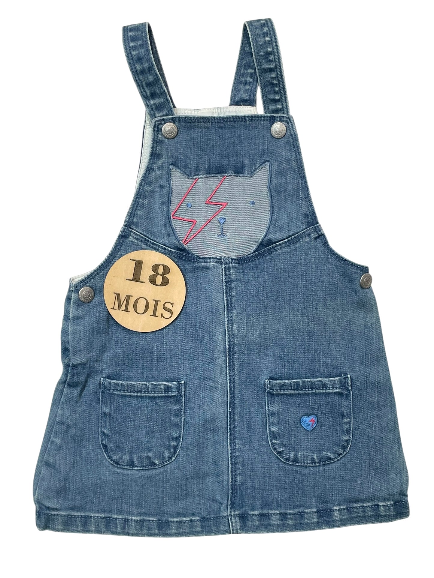 Robe salopette en jean, La compagnie des petits