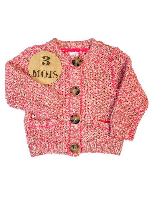 Gilet en mailles rose, brillant, TEX