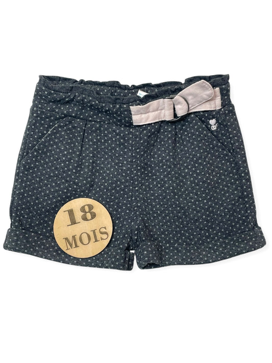 Short molleton, gris à pois, Obaïbi