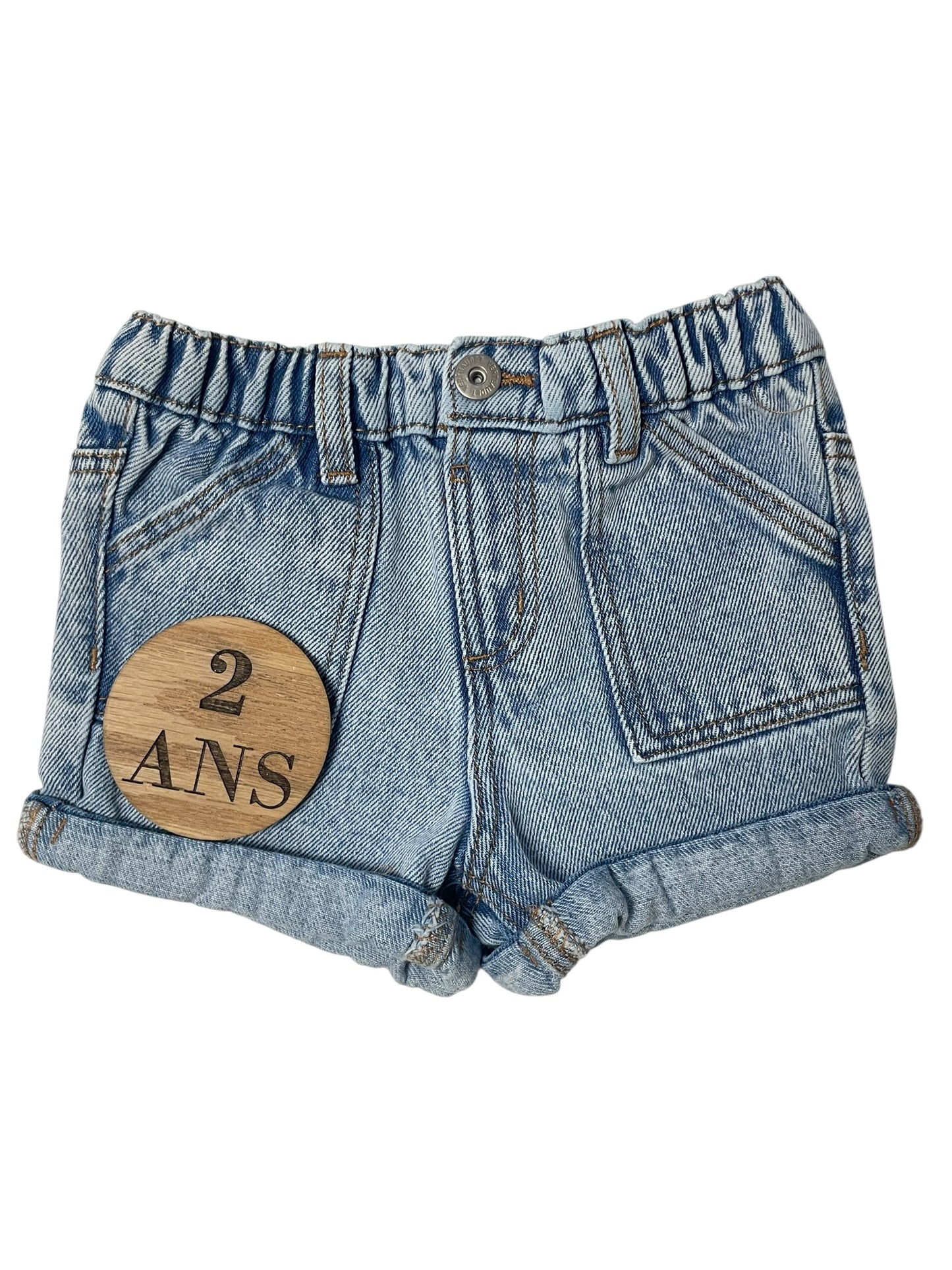 Short en jean clair, Vertbaudet