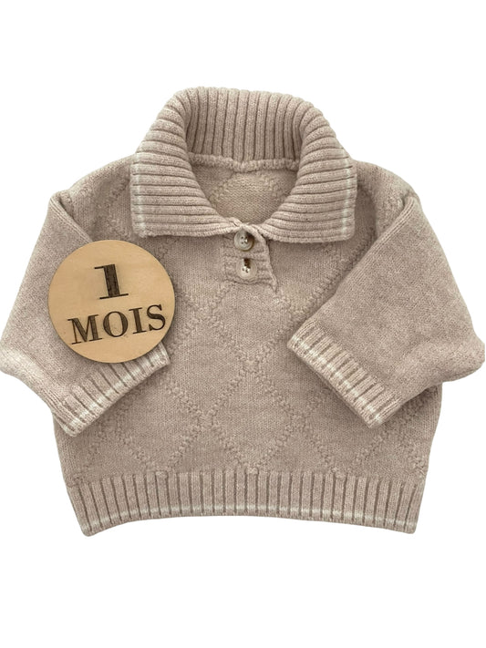 Pull chaud, beige