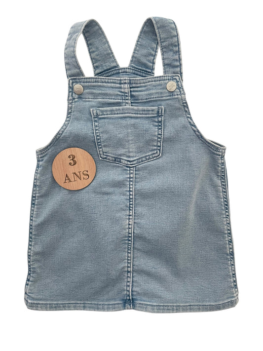 Robe salopette en jean, courte, TEX
