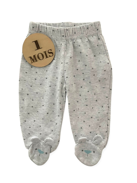 Pantalon à pieds, gris, In extenso