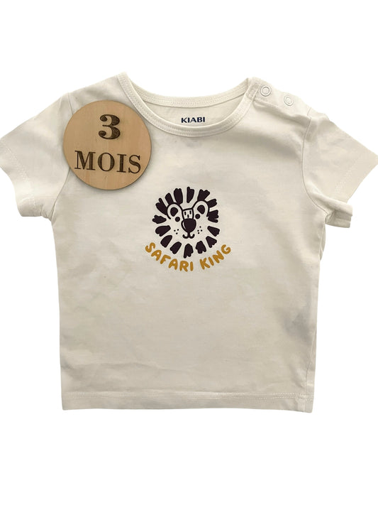 Tee-shirt écru, lion, Kiabi