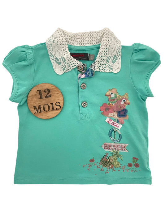 Polo col dentelle, vert, Catimini