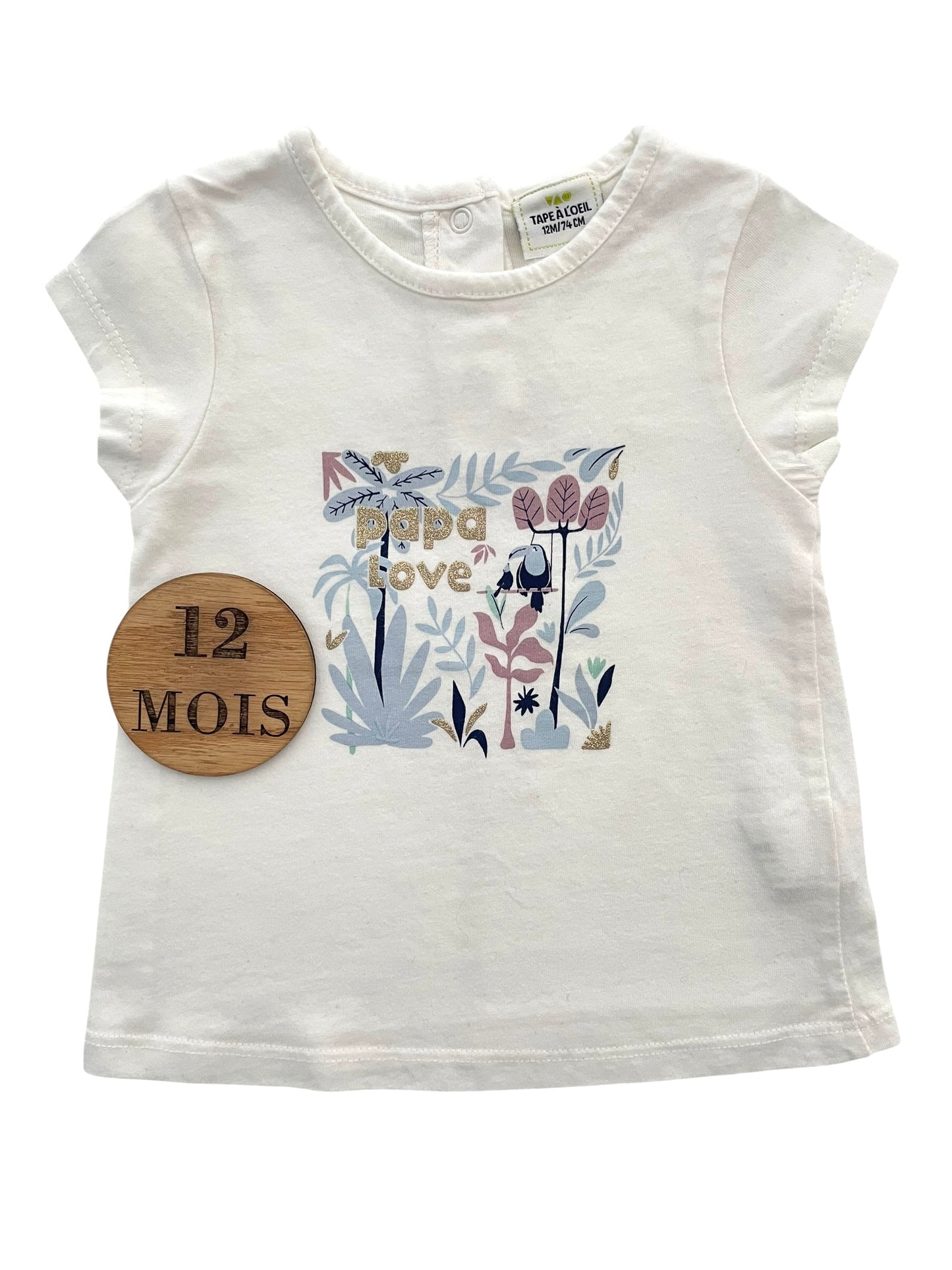 Tee-shirt blanc, papa love, TAO