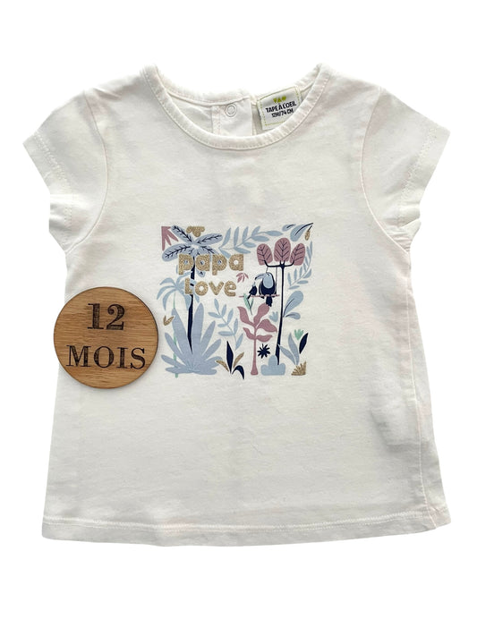 Tee-shirt blanc, papa love, TAO