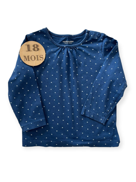 Tee-shirt à pois, bleu-marine, Vertbaudet