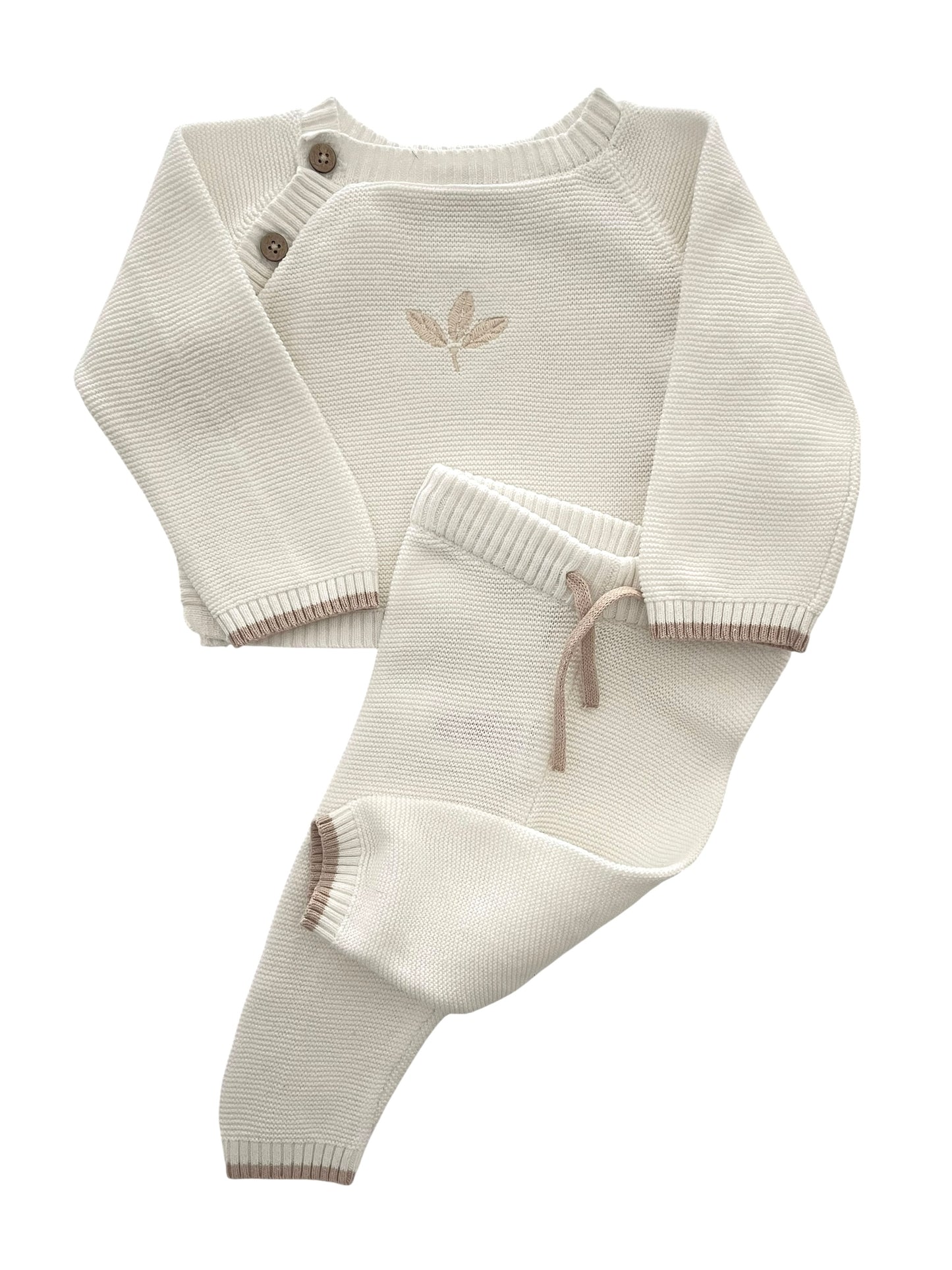 Ensemble brassière et pantalon en mailles, feuille, Orchestra