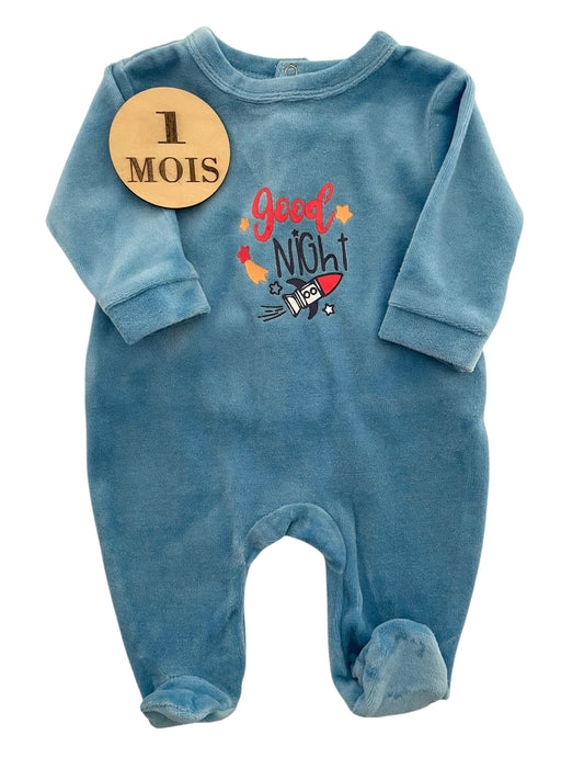 Pyjama velours bleu