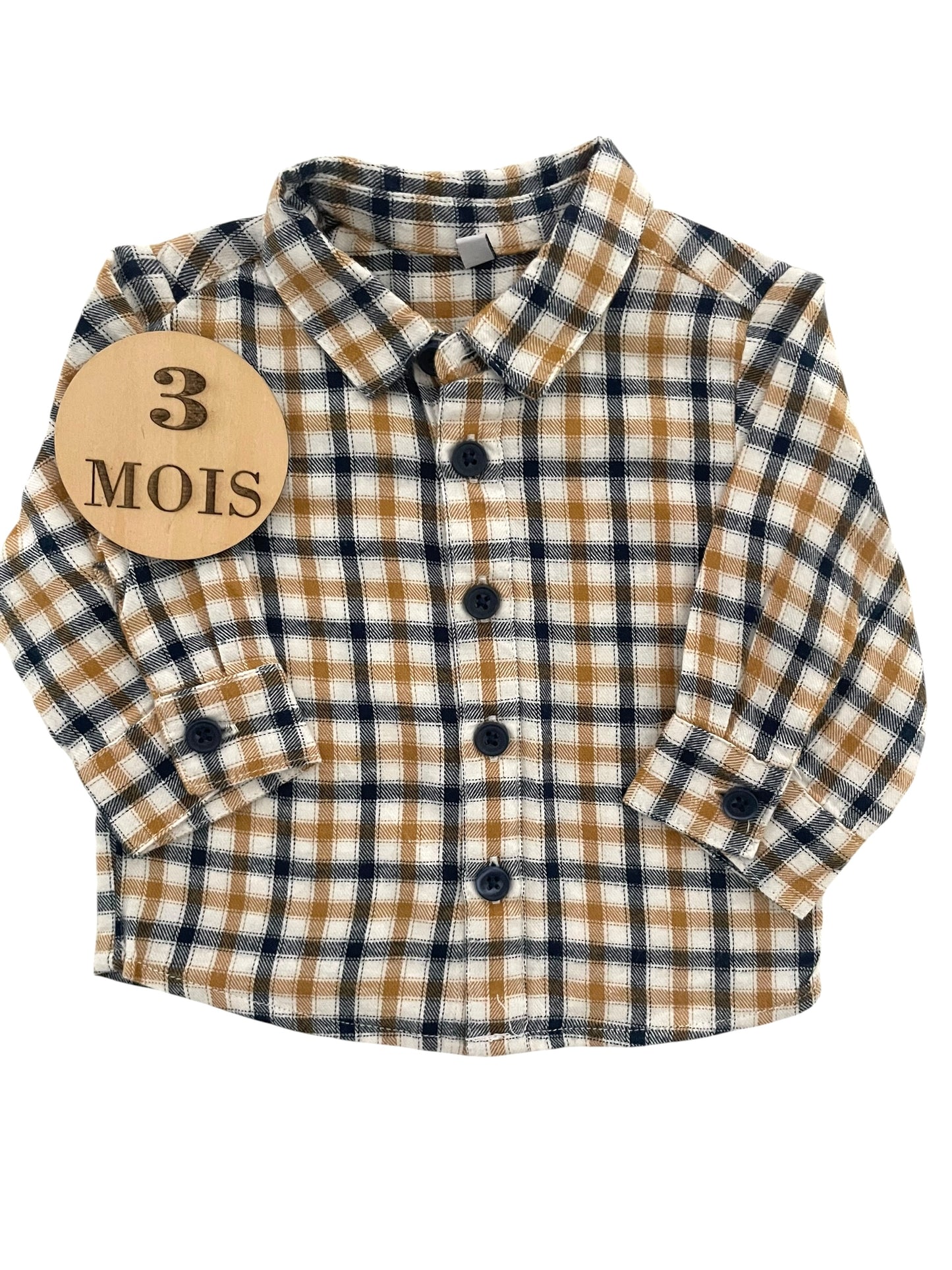 Chemise à carreaux, marron et gris foncé