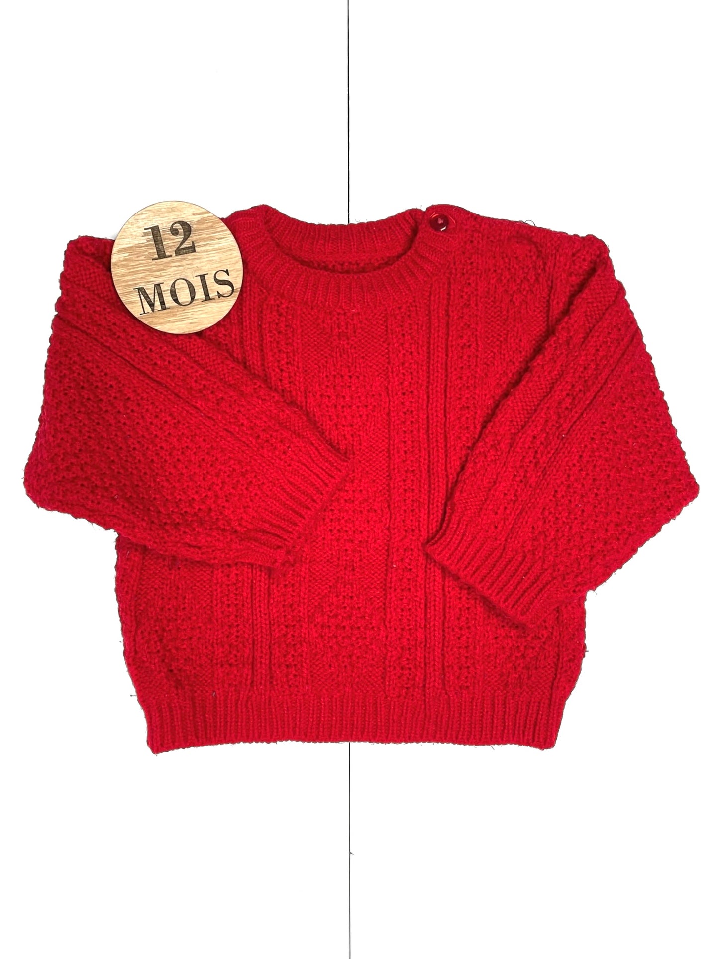 Pull tricot rouge