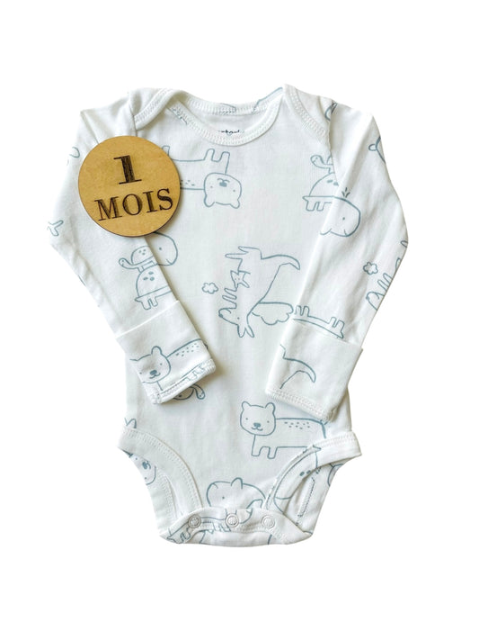 Body blanc, animaux, Carter’s