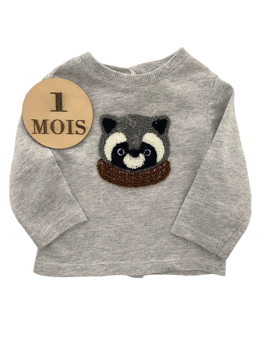 Tee-shirt semi-epais, gris, Kiabi