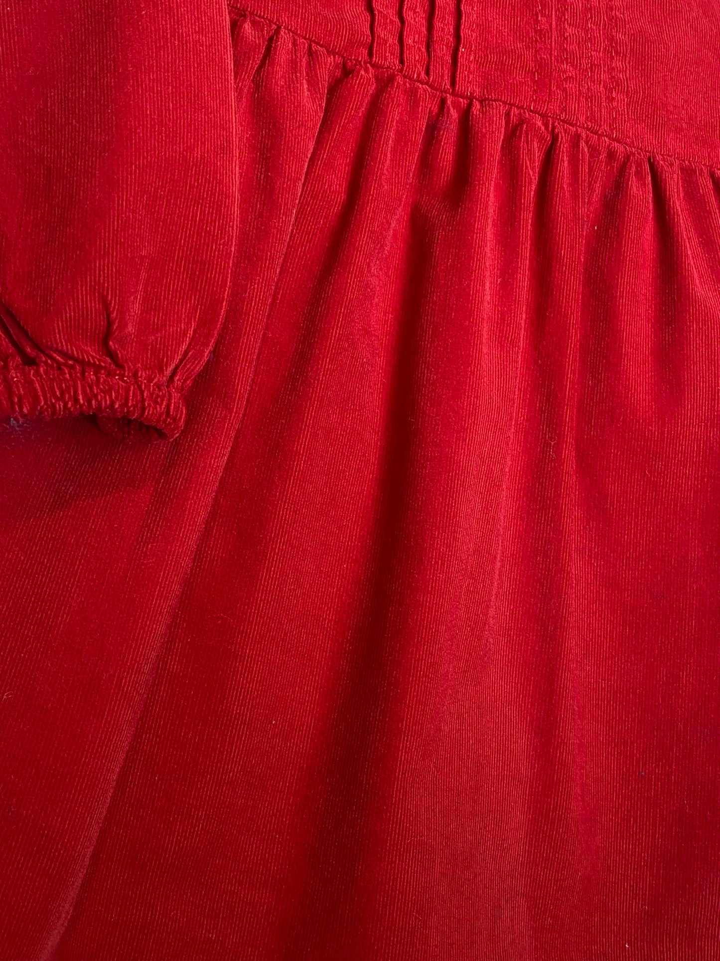 Robe velours côtelé, rouge, Vertbaudet