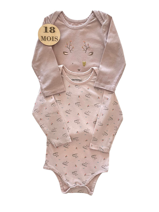 Lot 2 bodies vieux rose, TAO