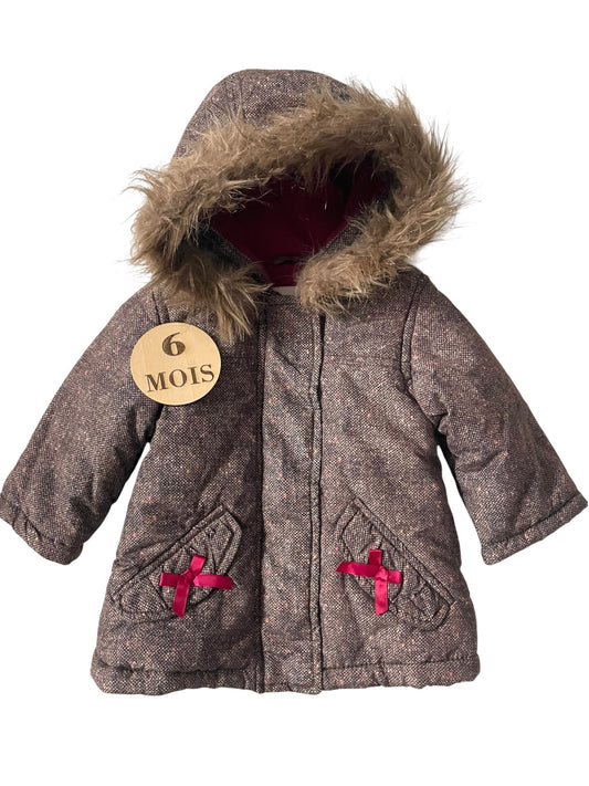 Manteau marron et rose, doublé polaire, Kimbaloo