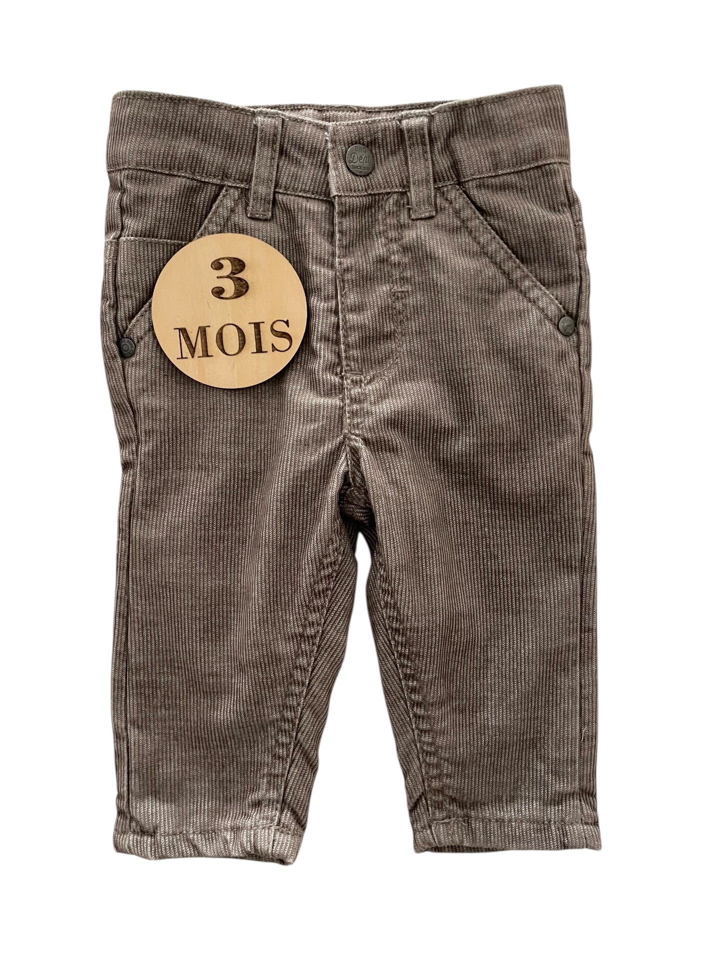Pantalon en velours gris, doublé coton, Orchestra