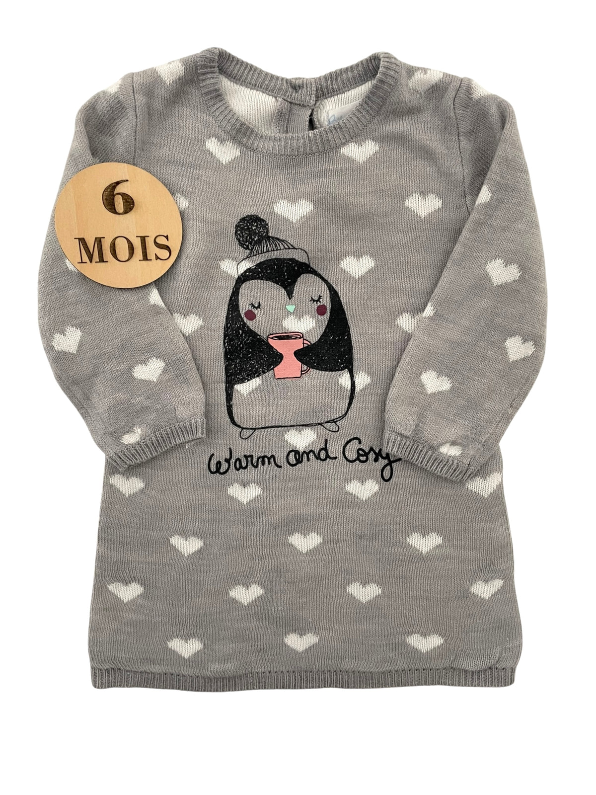 Robe grise, pingouin, Bébé rêve
