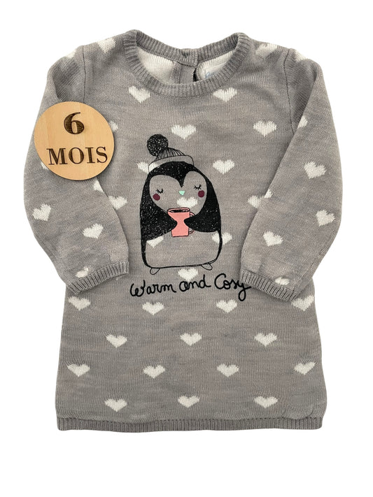 Robe grise, pingouin, Bébé rêve