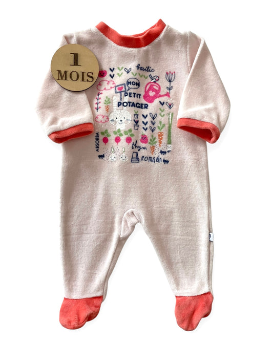 Pyjama velours, rose pâle/ orange, Absorba